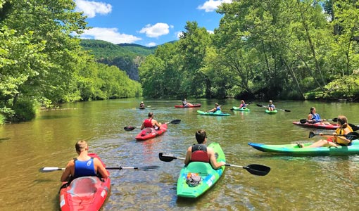 kayakers on the Jackson River